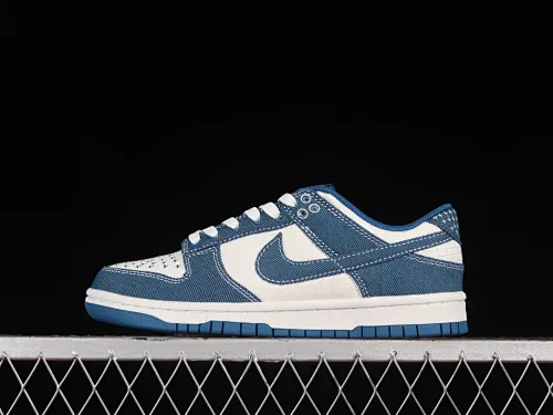 All categories Nk SB Dunk series Nk SB Dunk Low low-top sneakers Nk Dunk Low "Industrial Blue" Sashiko embroidery theme SB low-top sports and leisure sneakers DV0834-101